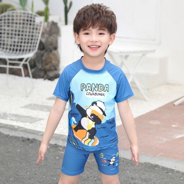 Παιδικό μαγιό για αγόρια σε δύο μέρη με απλικέ panda