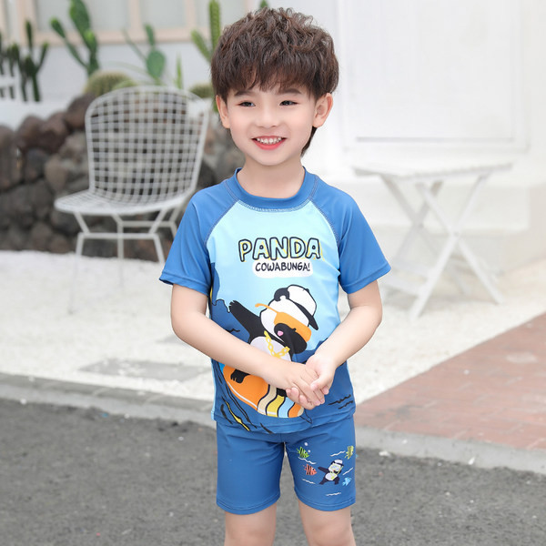 Παιδικό μαγιό για αγόρια σε δύο μέρη με απλικέ panda