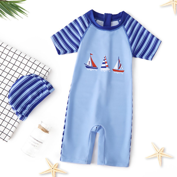 Gyermek teljes fürdőruha kék színben fiúknak