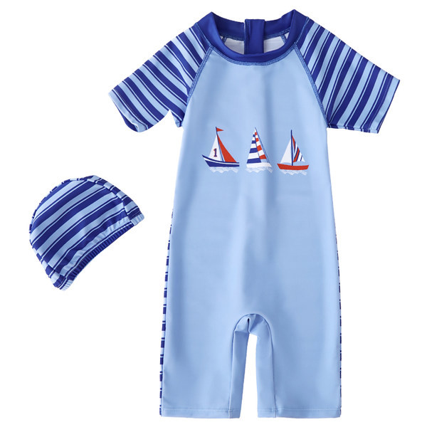 Gyermek teljes fürdőruha kék színben fiúknak