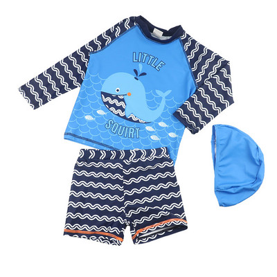 Gyermek fürdőruha új modellje nyomtatással - három részből áll