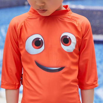 Παιδικό μαγιό με απλικέ σε πορτοκαλί χρώμα