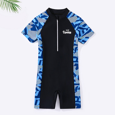 Ολόσωμο μαγιό για αγόρια σε μπλε και μαύρο χρώμα