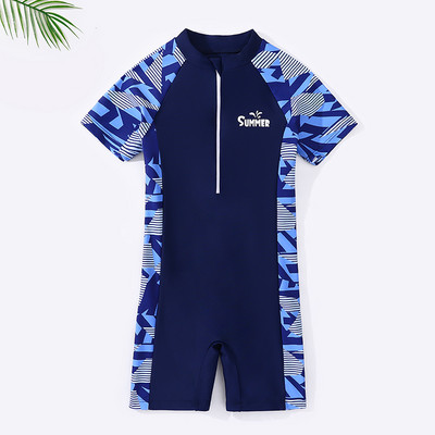Ολόσωμο μαγιό για αγόρια σε μπλε και μαύρο χρώμα