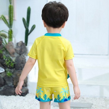 Детски плувен комплект в жълт цвят 
