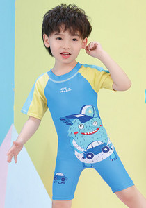 Детски цял бански костюм с апликация за момчета