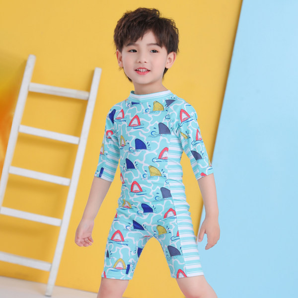 Gyermek teljes fürdőruha színes nyomattal fiúknak