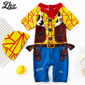 Детски бански с 3D елемент с щампа за момчета