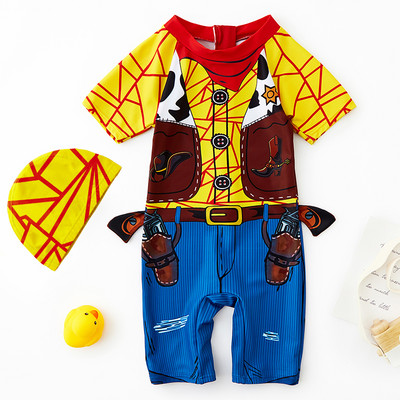 Детски бански с 3D елемент с щампа за момчета