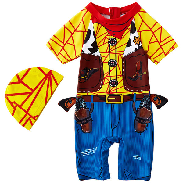 Детски бански с 3D елемент с щампа за момчета