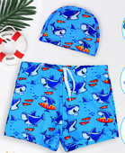 Gyermek fürdőruha kék és sárga rátéttel