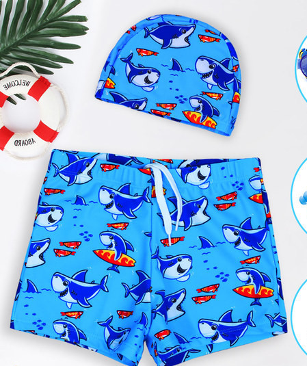 Gyermek fürdőruha kék és sárga rátéttel