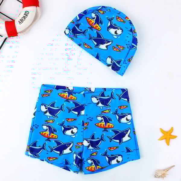 Gyermek fürdőruha kék és sárga rátéttel