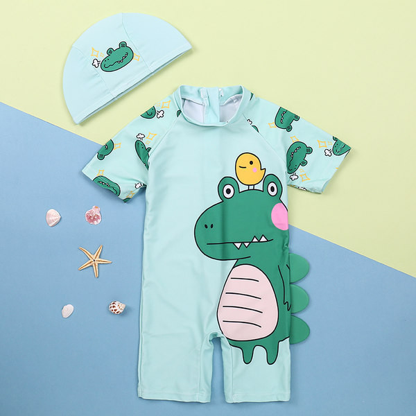 Gyermek teljes fürdőruha fiúknak 3D elemekkel