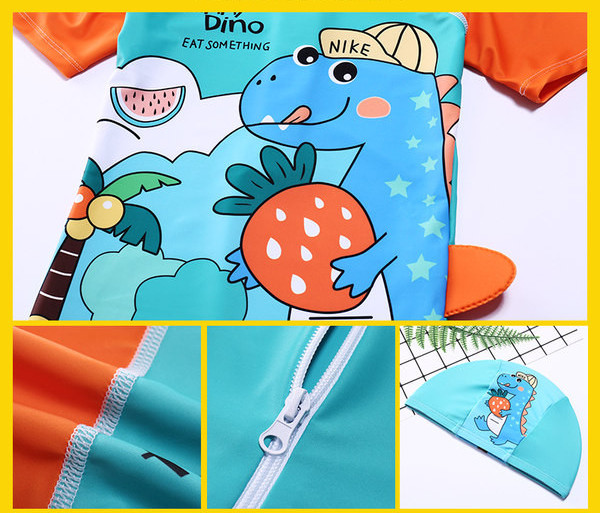 Teljes fürdőruha fiúknak színes nyomattal - fényvédő