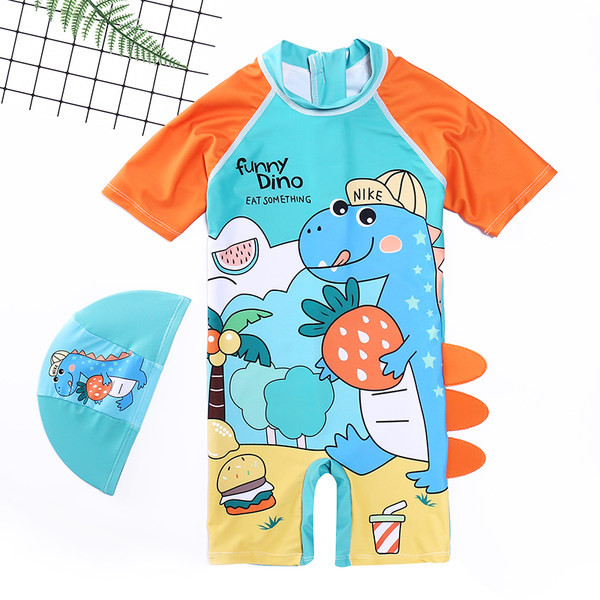 Teljes fürdőruha fiúknak színes nyomattal - fényvédő