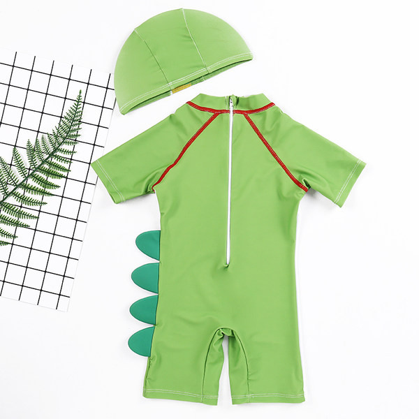 Παιδικό ολόσωμο μαγιό με έγχρωμη απλικέ και φερμουάρ