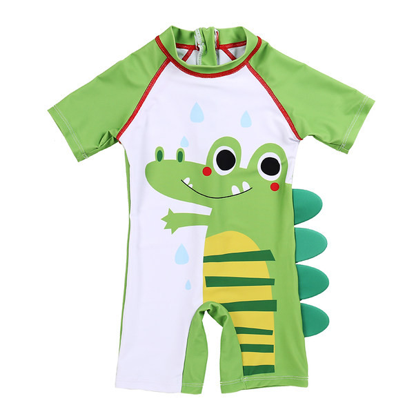 Παιδικό ολόσωμο μαγιό με έγχρωμη απλικέ και φερμουάρ