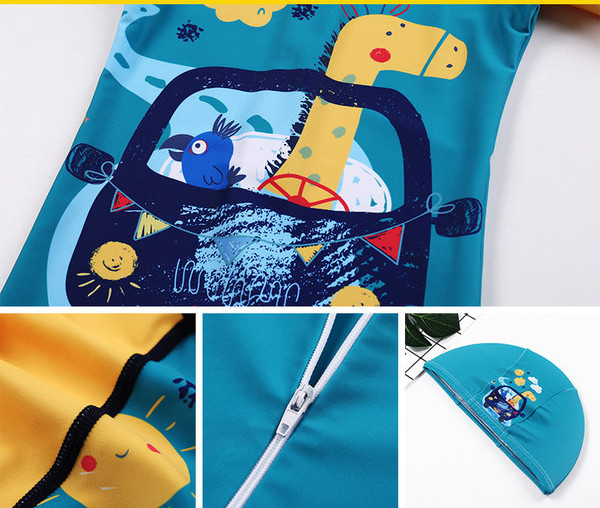 Ολόκληρο παιδικό μαγιό με καπέλο για αγόρια