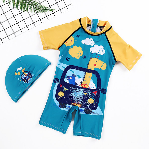 Ολόκληρο παιδικό μαγιό με καπέλο για αγόρια