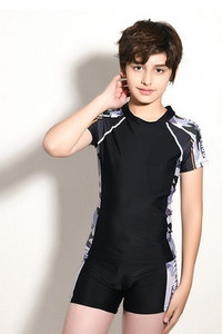 Παιδικό αντηλιακό μαγιό για αγόρια - μαύρο και μπλε