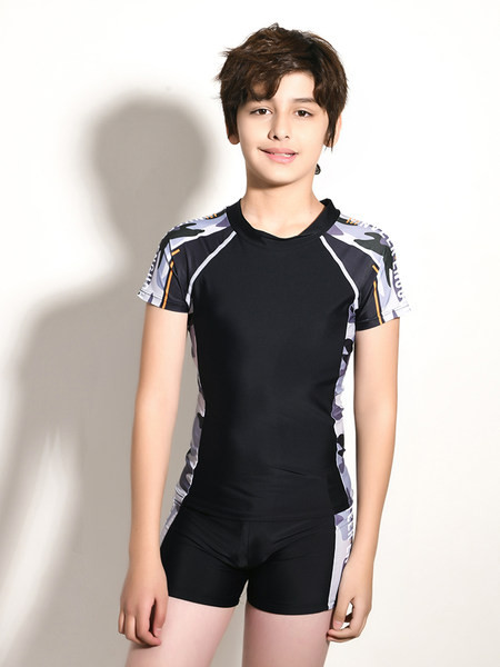 Παιδικό αντηλιακό μαγιό για αγόρια - μαύρο και μπλε