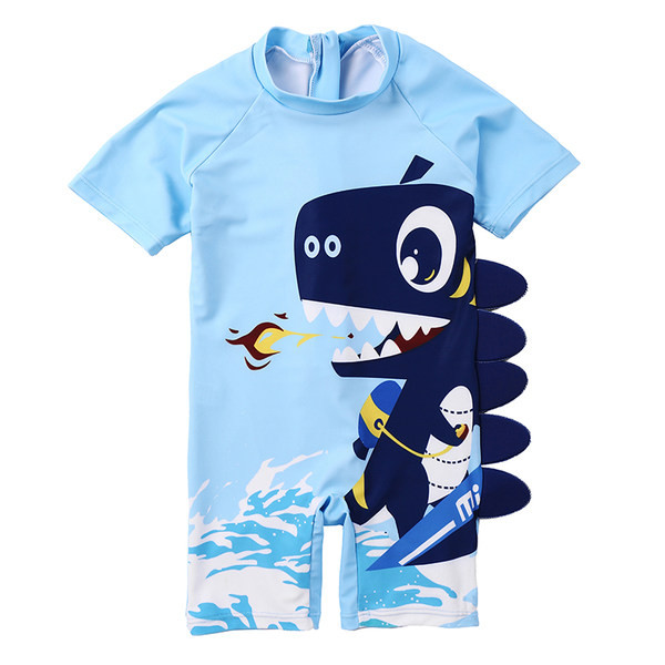 Gyermek teljes fürdőruha kék színben, rátéttel