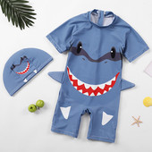 Gyermek teljes fürdőruha fiúknak kék színben