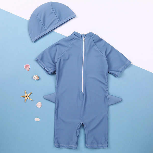 Gyermek teljes fürdőruha fiúknak kék színben