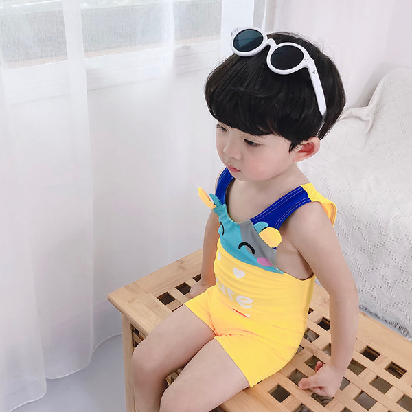 Poistele sobiv sinist ja kollast värvi laste ujumistrikoo