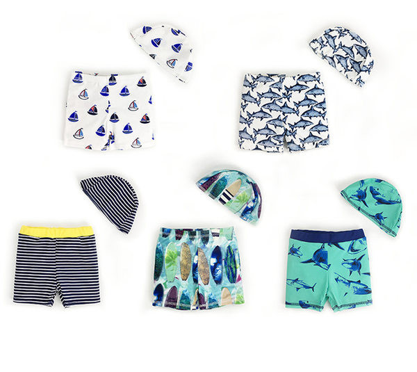 Naujas vaikiško maudymosi kostiumėlio tipo bokserio modelis berniukams