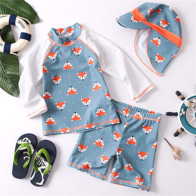 Gyermek fürdőruha új modellje kék színben, rátéttel