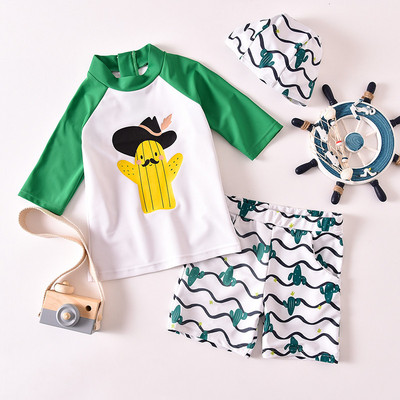 Παιδικό μαγιό σε τρία μέρη με απλικέ κάκτου