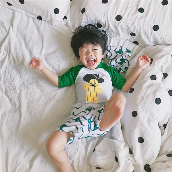 Παιδικό μαγιό σε τρία μέρη με απλικέ κάκτου