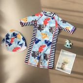 Цял бански костюм с щампа за момчета