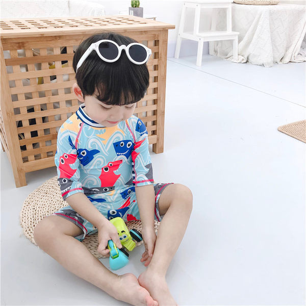 Цял бански костюм с щампа за момчета