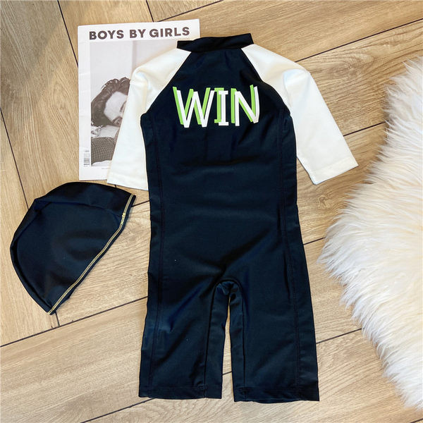 Modern fürdőruha cipzárral fiúknak - két részből áll