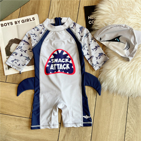 Gyermek fürdőruha hátul cipzárral és rövid ujjakkal