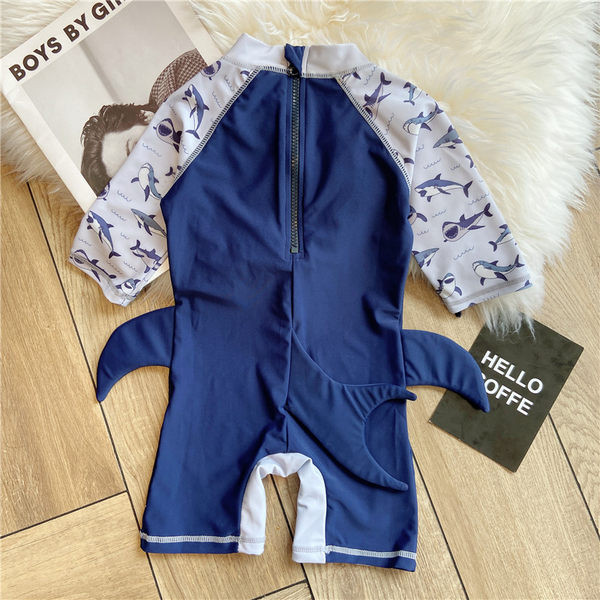 Gyermek fürdőruha hátul cipzárral és rövid ujjakkal