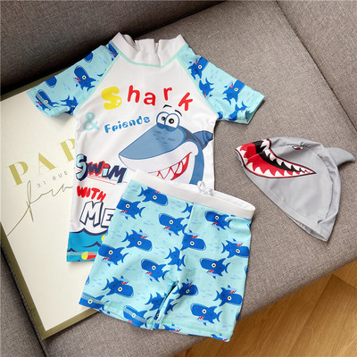 Uus haiaplikatsiooniga laste ujumistrikoo mudel poistele