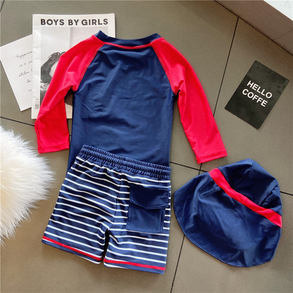 Gyorsan száradó anyagból készült fiú fürdőruha - három részes