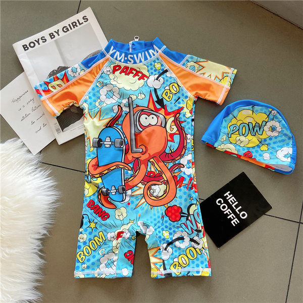 Цветен цял бански костюм за момчета