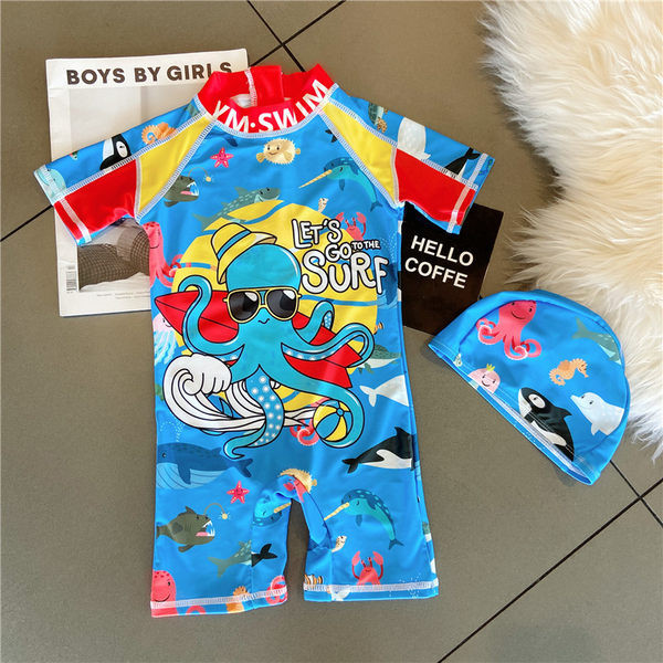 Ολόσωμο μαγιό για αγόρια με πολύχρωμο σχέδιο - αντηλιακό