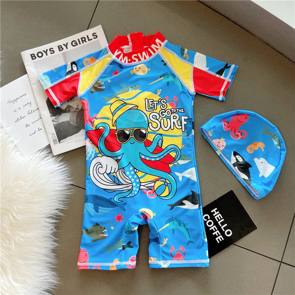 Ολόσωμο μαγιό για αγόρια με πολύχρωμο σχέδιο - αντηλιακό