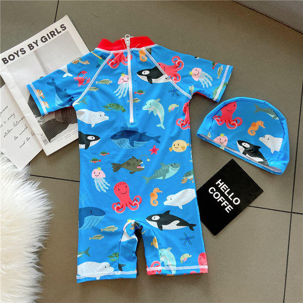 Ολόσωμο μαγιό για αγόρια με πολύχρωμο σχέδιο - αντηλιακό