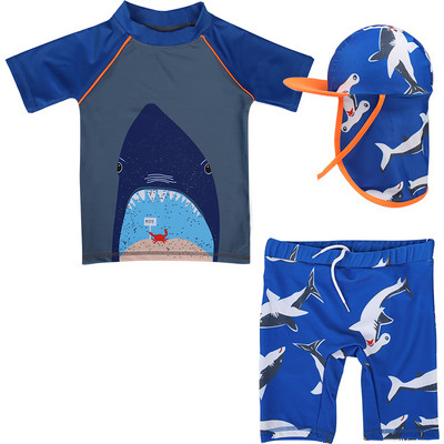 Gyerek osztott fürdőruha fiúk, középiskolás gyerek gyorsan száradó fiú cuki rajzfilm fürdőruha baba fürdőruha 2-11 éves korig viselet