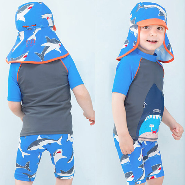 Gyerek osztott fürdőruha fiúk, középiskolás gyerek gyorsan száradó fiú cuki rajzfilm fürdőruha baba fürdőruha 2-11 éves korig viselet