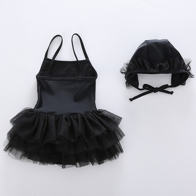 Ολόσωμο μαγιό με λεπτές τιράντες και τούλι για κορίτσια