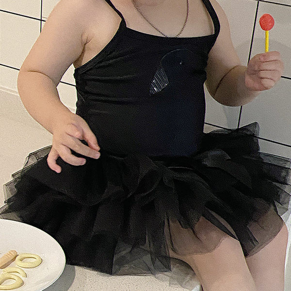 Ολόσωμο μαγιό με λεπτές τιράντες και τούλι για κορίτσια