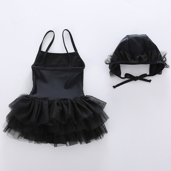 Ολόσωμο μαγιό με λεπτές τιράντες και τούλι για κορίτσια